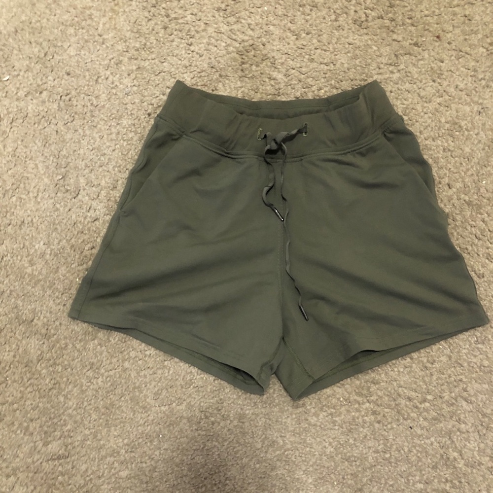 lululemon athletica Olive Green Drawstring Athletic Shorts Aize Small great con - Picture 2 of 6
